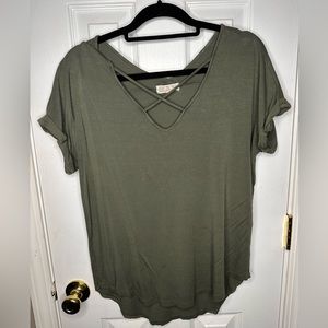Olive Green Short Sleeve Shirt Pink Rose Target